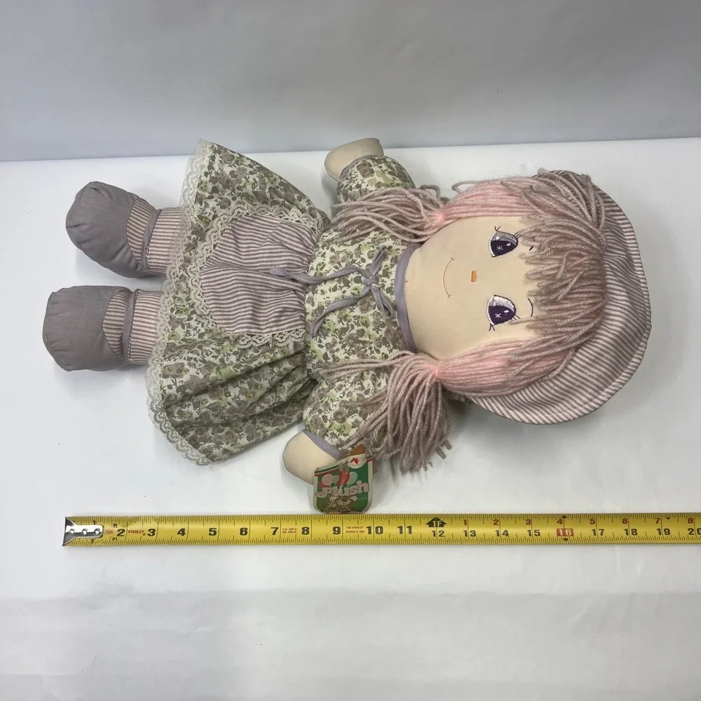 Vintage Plush Doll 1992‎ New With Tags Pink Hair Floral Dress.  PA 3305. Rare!